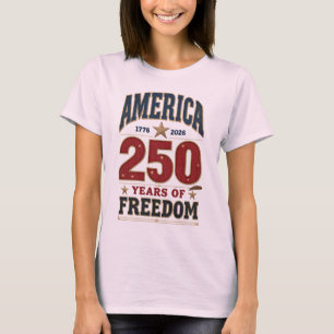250th America Liberty 1776 Freedom Patriotic Strip T-Shirt