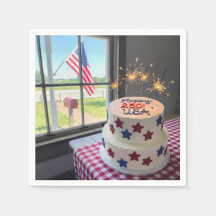 250th American Birthday Cake Napkin