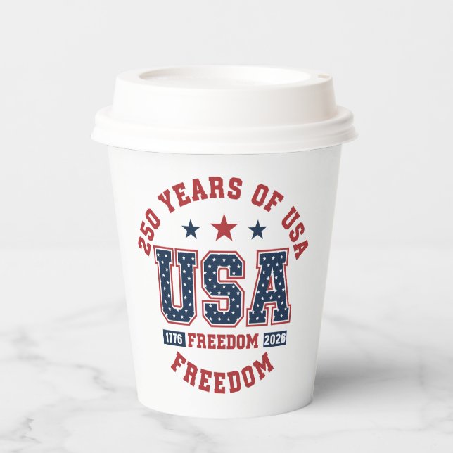 250th American Independence Tableware Paper Cups (Front)