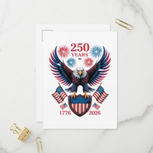 250th Anniversary 250 Years USA 1776 Invitation Postcard