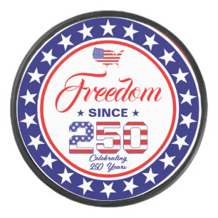 250th Anniversary 4th of July American Flag Hockey Puck