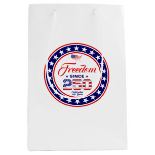 250th Anniversary 4th of July American Flag Medium Gift Bag
