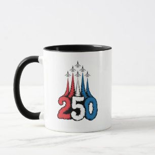 250th Anniversary 4th Of July Jet Patriotic   Mug