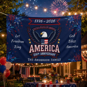 250th Anniversary America Eagle Patriotic Banner
