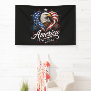 250th Anniversary America Flag Eagle 250 Years Banner