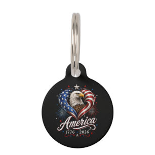 250th Anniversary America Flag Eagle 250 Years Pet Tag