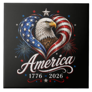 250th Anniversary America Flag Eagle 250 Years Tile