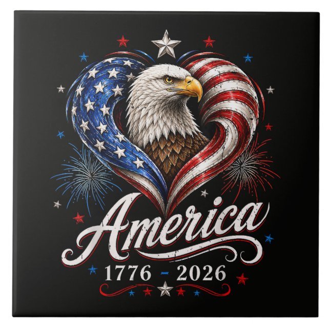 250th Anniversary America Flag Eagle 250 Years Tile (Front)