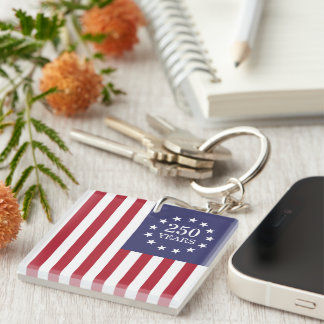 250th Anniversary America Patriotic USA Independen Key Ring