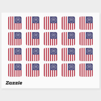 250th Anniversary America Patriotic USA Independen Square Sticker