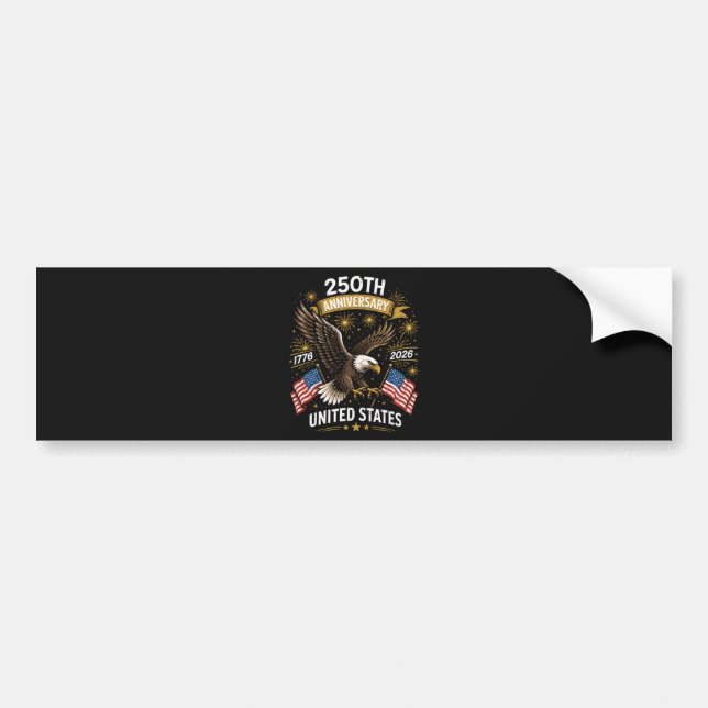 250th Anniversary Bald Eagle Celebration Bumper Sticker (Front)