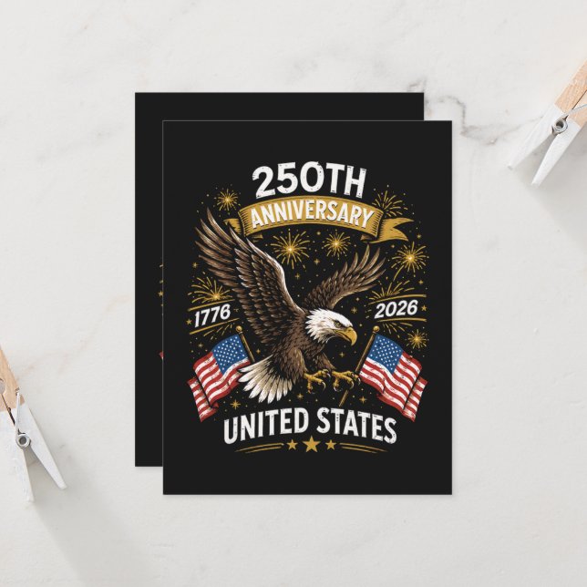250th Anniversary Bald Eagle Celebration Invitation (Front/Back In Situ)