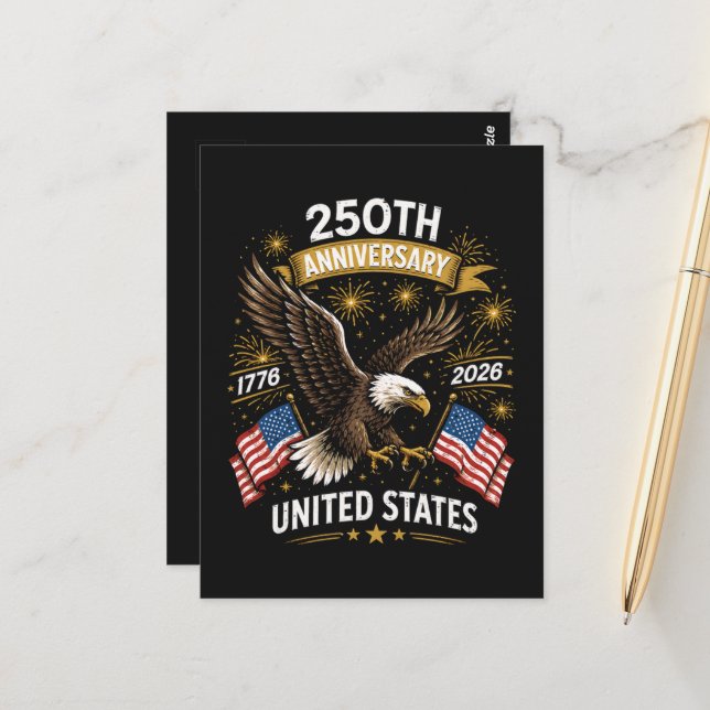 250th Anniversary Bald Eagle Celebration Postcard (Front/Back In Situ)