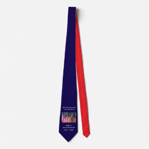 250th Anniversary Birthday USA Blue and Red Tie