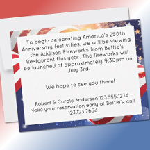 250th Anniversary Budget Save the Date July 3rd