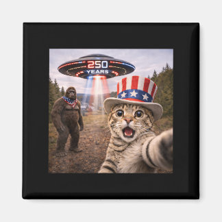 250th Anniversary Cat Selfie Bigfoot USA Magnet