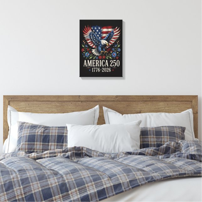 250th Anniversary Eagle American Canvas Print (Insitu(Bedroom))