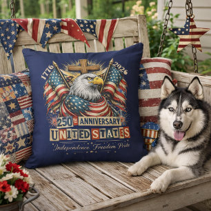 250th Anniversary Eagle Cross Patriotic American Cushion