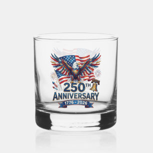 250th Anniversary Eagle & Fireworks Whiskey Glass