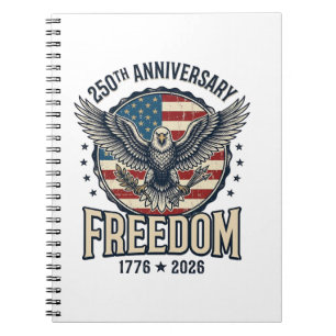 250th Anniversary Freedom Eagle Patriotic Vintage Notebook