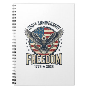 250th Anniversary Freedom Eagle Patriotic Vintage Notebook