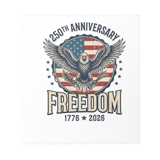 250th Anniversary Freedom Eagle Patriotic Vintage  Notepad (Front)