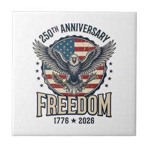 250th Anniversary Freedom Eagle Patriotic Vintage  Tile