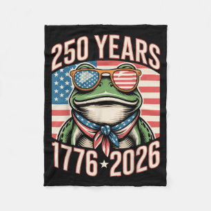 250th Anniversary Frog 1776 2026 250 Years America Fleece Blanket