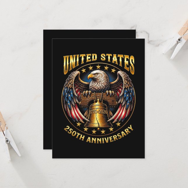 250th Anniversary Independence Day 1776 2026  Invitation (Front/Back In Situ)