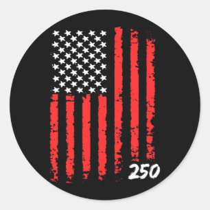 250th Anniversary Of Aamerica Black Aamerican Flag Classic Round Sticker