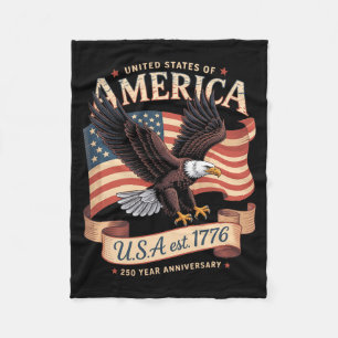 250th Anniversary Of Usa 4th Of July Aamerican Fleece Blanket
