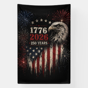 250th Anniversary Patriotic Eagle & Fireworks  Banner