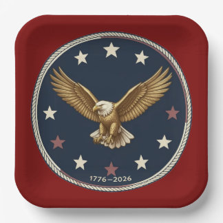 250th Anniversary Patriotic Eagle Paper Plates