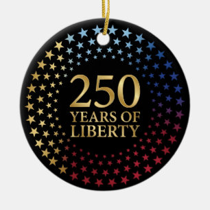 250th Anniversary, Patriotic Family Keepsake Ceramic Tree Decoration