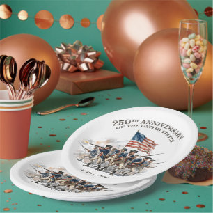 250th Anniversary Revolutionary Soldiers 1776-2026 Paper Plate