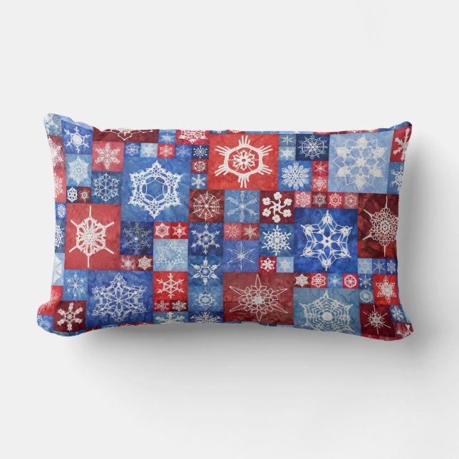 250th Anniversary Snowflake Collage Lumbar Cushion (Front)
