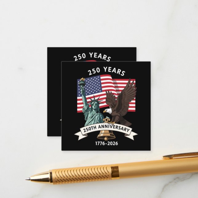 250th Anniversary Statue of Liberty Eagle Flag Enclosure Card (Front/Back In Situ)