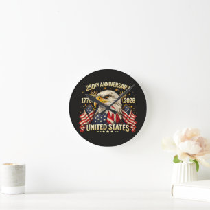 250th Anniversary United States 1776-2026 Round Clock