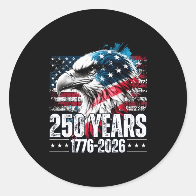 250th Anniversary United States Birthday  Classic Round Sticker (Front)