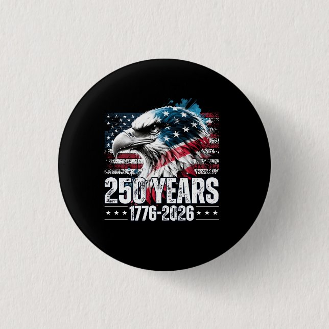 250th Anniversary United States Birthday Long Slee 3 Cm Round Badge (Front)