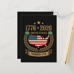 250th Anniversary United States of America 250 USA Holiday Postcard
