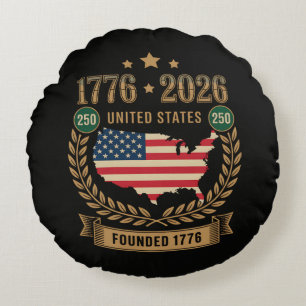 250th Anniversary United States of America 250 USA Round Cushion