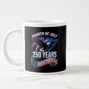 250th Anniversary USA 1776-2026 Patriotic American Large Coffee Mug