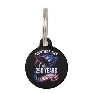 250th Anniversary USA 1776-2026 Patriotic American Pet Tag