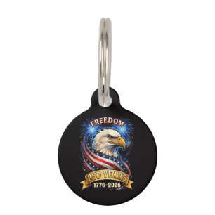250th Anniversary USA 1776-2026 Patriotic American Pet Tag