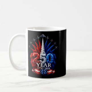 250th Anniversary Usa 1776-2026 Patriotic Jet 4th Coffee Mug