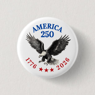 250th Anniversary USA 2026 Bald Eagle  3 Cm Round Badge
