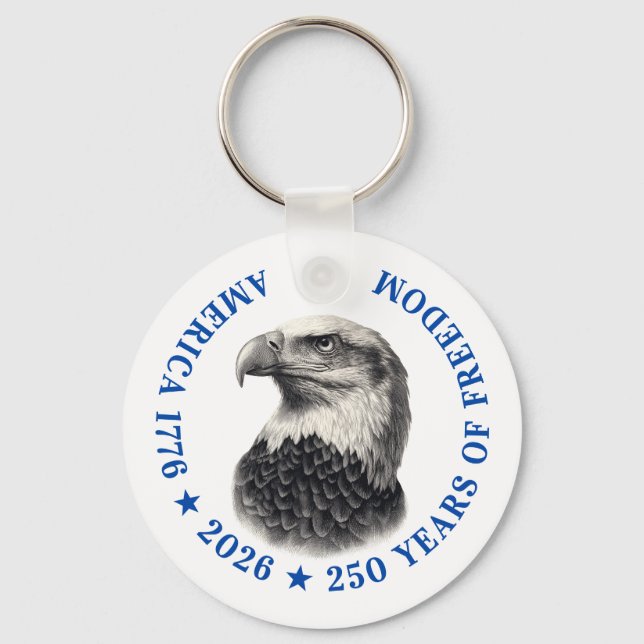 250th Anniversary USA 2026 Bald Eagle  Key Ring (Front)