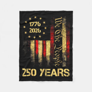 250th Anniversary USA 250 Years American 4th July Fleece Blanket