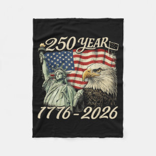 250th Anniversary USA 250 Years American 4th July Fleece Blanket